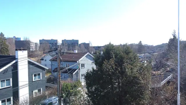 Utsikt fra terrassene i tomannsboligene.