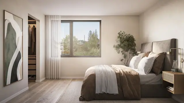 Røahagan 18. Soverom i enebolig (hus 3). Illustrasjon - avvik vil forekomme.