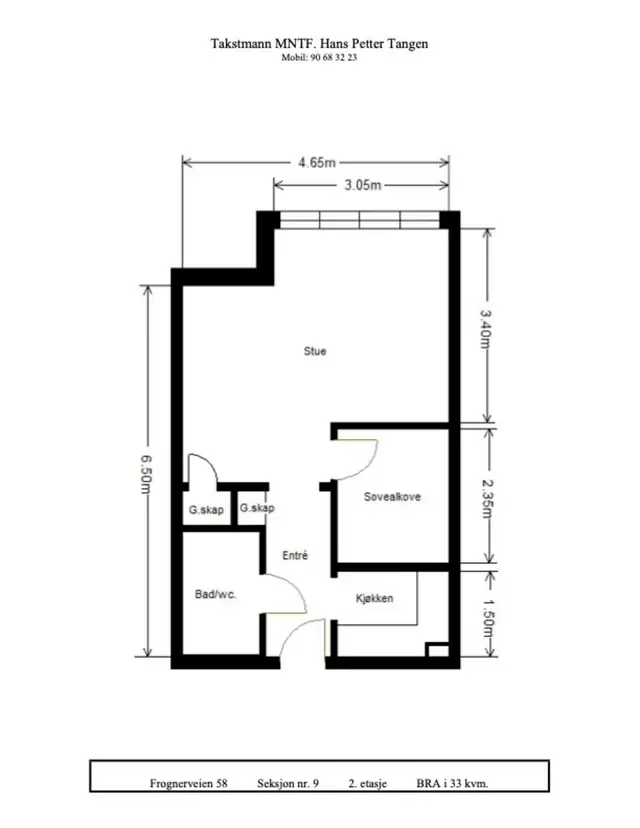 Frognerveien 58 - Plantegning