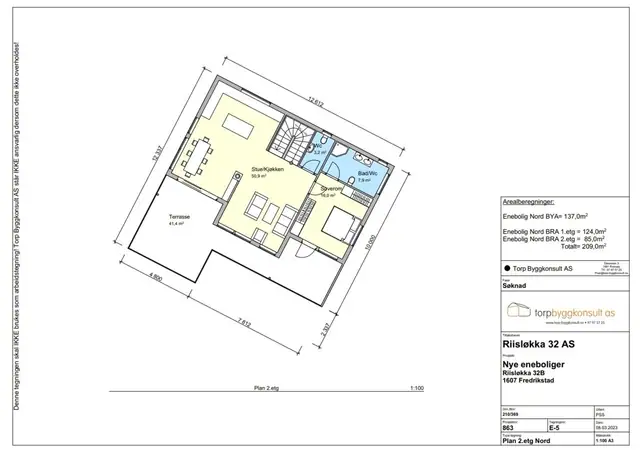 Planskisse Riisløkka 32 - 2. etasje - Nord.