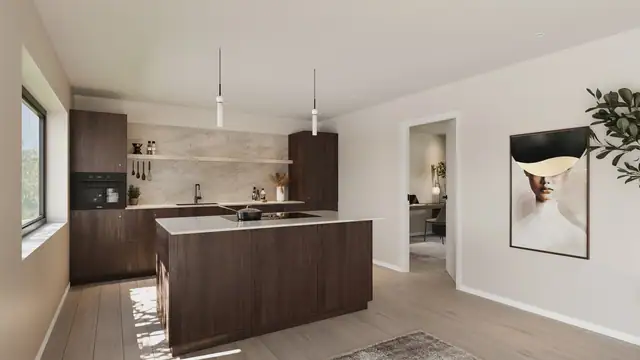 Kjøkken Hus 1.  Illustrasjon - avvik vil forekomme.