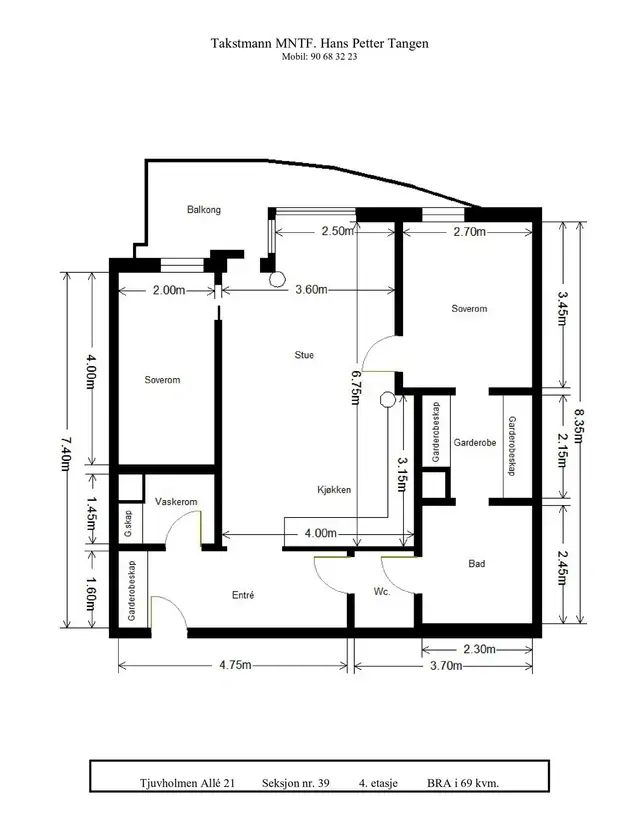 Tjuvholmen allé 21 - Plantegning